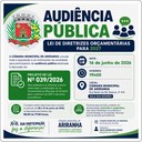 Ariranha define diretrizes do orçamento 2027 em audiência pública