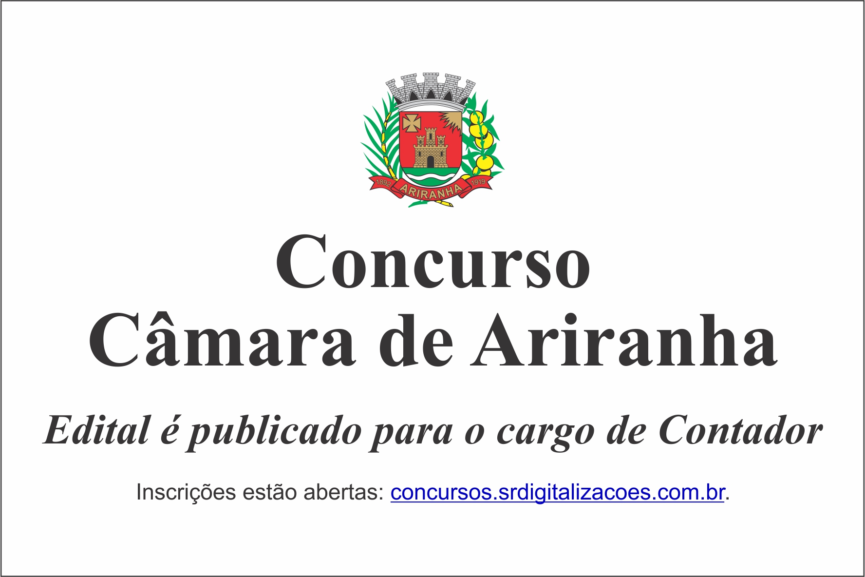 Câmara de Ariranha abre concurso para Contador