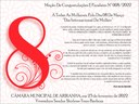 Moção De Congratulações E Parabéns Nº 008/2022 A Todas As Mulheres, Pelo Dia 08 De Março “Dia Internacional Da Mulher” Moção De Congratulações E Parabéns Nº 008/2022 A Todas As Mulheres, Pelo Dia 08 De Março “Dia Internacional Da Mulher”