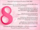 Moção De Congratulações E Parabéns Nº 010/2022 “A Todas As Mulheres, Em Virtude Das Comemorações Do Dia 08 De Março – Dia Internacional Da Mulher” Moção De Congratulações E Parabéns Nº 010/2022 “A Todas As Mulheres, Em Virtude Das Comemorações Do Dia 08 De Março – Dia Internacional Da Mulher”