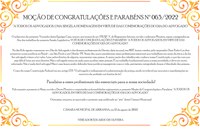 MOÇÃO DE CONGRATULAÇÕES E PARABÉNS Nº 063/2022