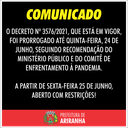 Prefeitura prorroga lockdown em Ariranha